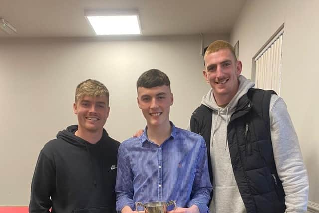 Jacob with the Players' and Supporters' player of the year award.