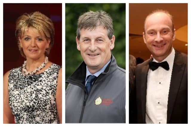 Broadcaster Rose Neill; Ulster Farmers’ Union former chief executive Wesley Aston and broadcaster and kidney transplant awareness campaigner Stephen Watson are among those included in the Birthday Honours list. Pictures: UTV, UFU and Stephen Davison.