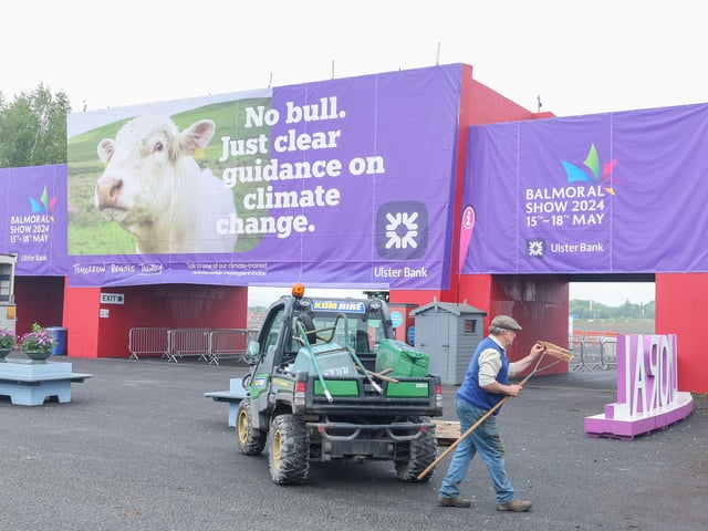 Preparations at Eikon Exhibition Centre, Lisburn, ahead of this year’s 155th Balmoral Show.