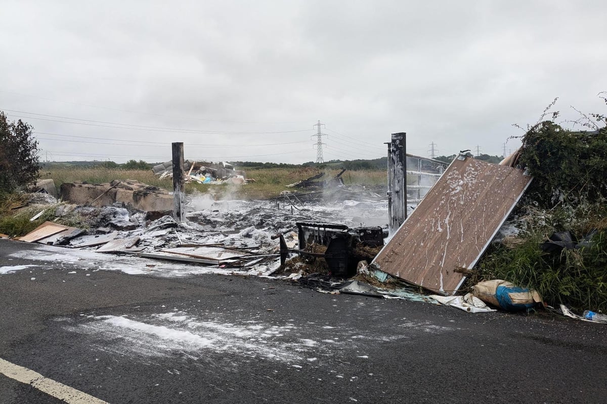 Lisburn: illegal dump at Stoneyford Reservoir set alight