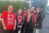 Louise Galloway and her team before setting off to walk the Stairway to Heaven in Fermanagh. Pic contributed by Louise Galloway