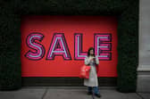 A shopper on Oxford Street, London, during the Boxing Day sales