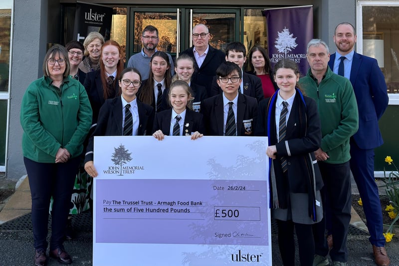 Markethill High School secured £500 for the Trussell Trust – Armagh Food Bank at this year’s School Charity Challenge organised by The John Wilson Memorial Trust.