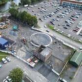 An aerial image of NI Water’s £7.8m wastewater network upgrade in the Meadow Lane area of Portadown. Picture: NI Water