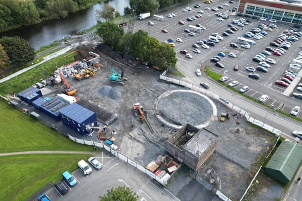 An aerial image of NI Water’s £7.8m wastewater network upgrade in the Meadow Lane area of Portadown. Picture: NI Water