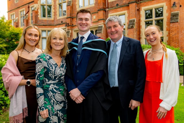 Aidan Doyle from Castlewellan celebrates with his family as he graduates with a degree in medicine
