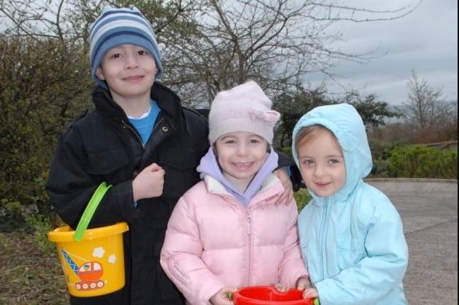 Joshua and Ellie Houston and Sophie Dalrymple were hunting Easter Eggs at Carnfunnock Country Park in 2007