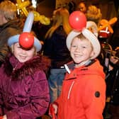 Posing for the camera with some seasonal headgear at the Markethill switch-on.