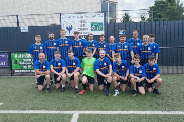 One of the teams who took part in the Angela McCabe Memorial Cup in recent years. Held at Craigavon City Football Club the annual tournament raises money for the Southern Area Hospice in Newry, Co Armagh.