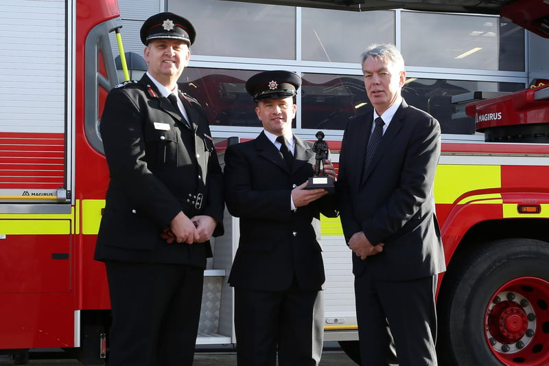 Wholetime Firefighter Sean Clark, Larne, was awarded On-Call to Wholetime Trainee at the graduation ceremony.