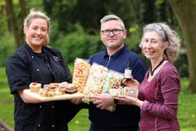 Pictured at the launch of the June market are, (l-r) Niall McSharry, The Gardener’s Kitchen; Victoria Allen, Potters Hill Plants and Mark McCorry, Barkelicious Bakes.