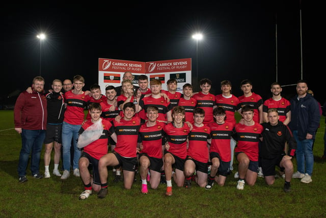 Carrickfergus Cowboys celebrating their success.