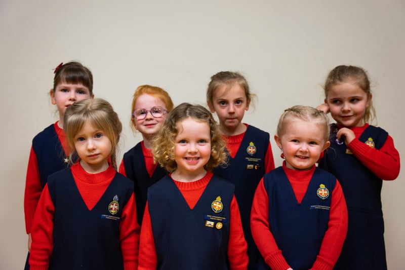 Tiny Tot Section members of First Stewartstown Girls' Brigade Parents Night.