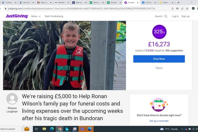The fundraising page set up to help the Wilson family. Credit: Contributed