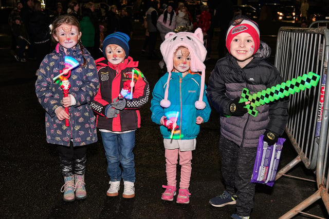 All smiles at the Coalisland Christmas Lights Switch on event on Sunday.