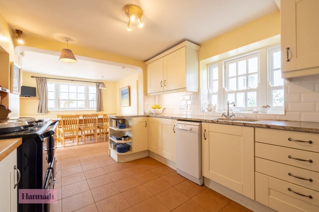 The kitchen has anxcellent range of high and low level units with oil-fired Aga cooker. There is a mix of granite and timber worksurfaces, one-and-a-half bowl ceramic sink with mixer tap.