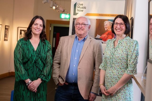 L-R Shirleen McCann Bank of Ireland, Douglas Bartlett, Steinbeck Festival and Alice Lewis National Director LMN NI