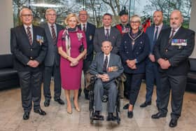 Deputy Mayor Cllr Tanya Stirling joined Norman Irwin and invited guests to celebrate Norman's 106th birthday. Credit CCGBC