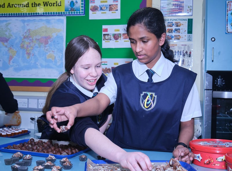 Busy, busy busy as the students prepare some ‘goodies’ for the visitors to the Sperrin Integrated College Open Event.