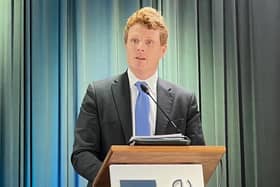 US Special Envoy Joe Kennedy III speaking to guests at the official opening of the Northern Regional College's Causeway Campus. Credit NRC