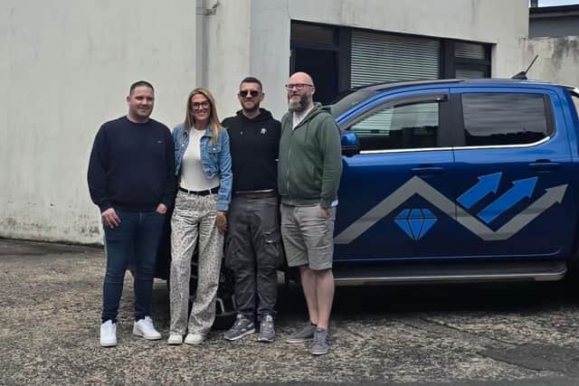 Simon Anderson-Crothers, Head of Operations, Christine Rea, business owner, Tristan Delaney, business owner and Adam Campbell, Customer Service Manager. Pic credit: Diamond Property Maintenance NI
