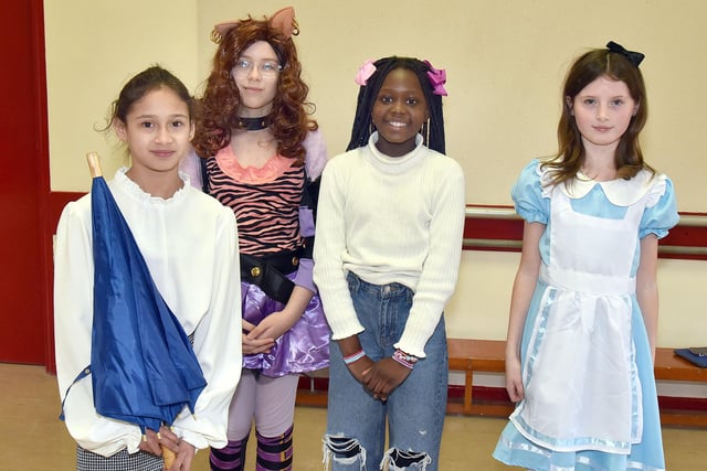 Showing their character...Pupils of Ballyoran Primary School dressed as characters from their favourite books to mark World Book Day. PT10-214.