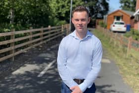 Alliance Upper Bann MLA Eóin Tennyson who is calling for urgent repairs to the black paths that weave between Portadown, Craigavon and Lurgan.