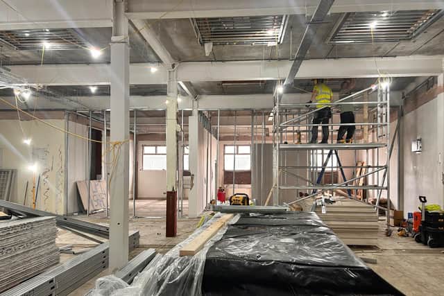 Work is underway at the former AIB Bank building as it is transformed into the new Lurgan Hub.