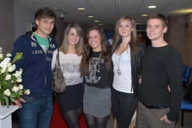 Tom Saunderson, Ashton Kerr, Claire Jamison, Sarah Cahoon and Peter Bell arriving for Larne's Got Style 2010.