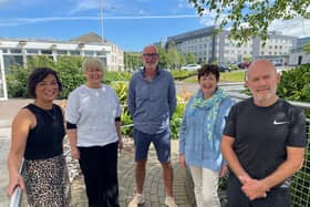 Sonya Duffy (Volunteer Services Manager), Anne Quirk (Non-Executive Director), Chris Turney (Volunteer), Helen Minford (Non-Executive Director) and John Culbert (Volunteer). Pic credit: SEHSCT