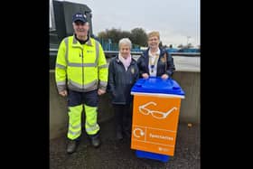 Martin Gribben (HRC Senior Site Attendant); Karen McCormick (Antrim Coast Lions Club), Denise Abram (President of the Antrim Coast Lions Club).  Photo: Mid and East Antrim Borough Council