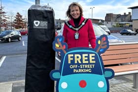 Lord Mayor Alderman Margaret Tinsley announces free parking in council-owned off-street pay-and-display car parks in Armagh City, Banbridge, Lurgan and Portadown on Saturday, December 2, 9, 16 and 23. Picture: ABC Borough Council.
