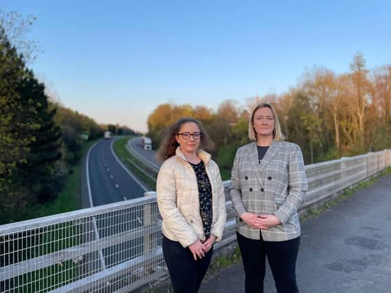 Alliance councillors Jessica Johnston (left) and Joy Ferguson say they are appalled that an A1 upgrade scheme has been delayed.