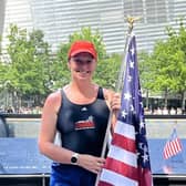 British Army veteran Sally Orange MBE completes the Navy Seal foundation NYC Seal Swim