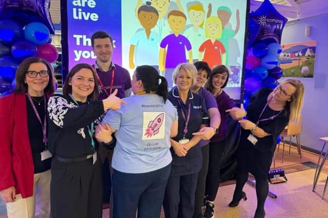 Staff from the Northern Trust celebrate going live with encompass on 7 November. CREDIT NHSCT