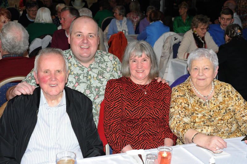 Singer Alastair Coyles and friends enjoying the Ulster-Scots gathering.