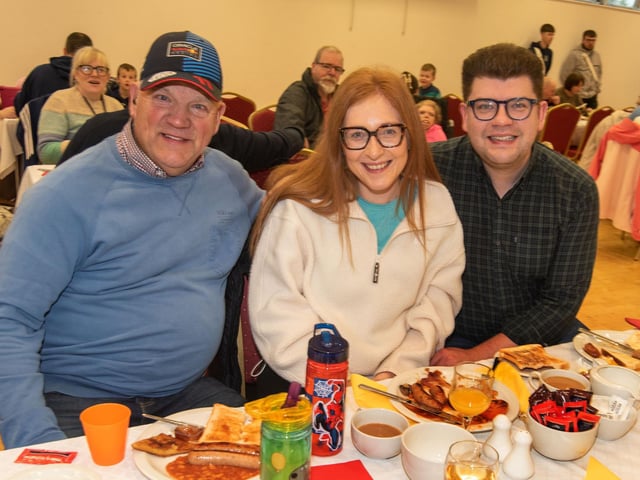 Pictured at the Seagoe CLB Big Breakfast event are from left, Alan, Jessica and Matthew Greenaway.