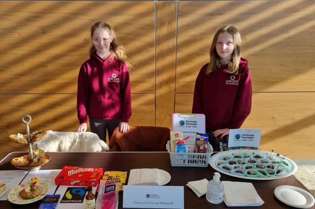 Aliona and Saoirse from Gaelscoil Leim an Mhadaidh who took part in the Fairtrade Bake-Off