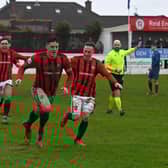 Town skipper Stephen McCavitt rarely misses from the spot and he produced the goods again at the weekend - his added time penalty clinching a point at Coagh. Picture: Colin Lavery.