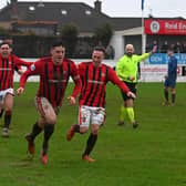 Town skipper Stephen McCavitt rarely misses from the spot and he produced the goods again at the weekend - his added time penalty clinching a point at Coagh. Picture: Colin Lavery.