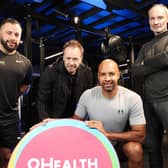 Joining the judging panel for the 2023 Health and Fitness Awards are Billy Murray and Bubba Ali, pictured with host of the ceremony, Ibe Sesay, event director Sarah Weir and judge Ian Young. Pic credit: Kelvin Boyes