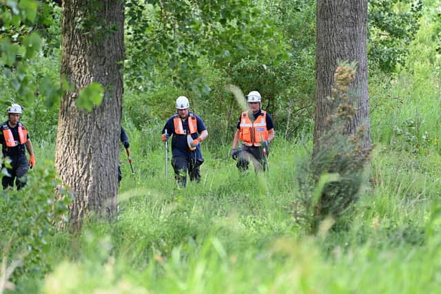 The search for 'high risk missing person' Chloe Mitchell continued in Ballymena on Saturday. Community Search and Rescue members are pictured at the Braid River.  Picture: Stephen Hamilton/Presseye