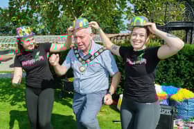 Chair of the Council, Cllr Eugene McConnell enjoying himself at the Party in the Garden, Maghera.