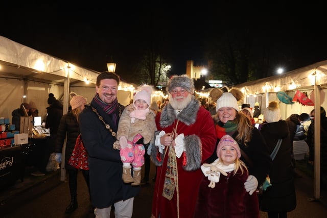 Lisburn Mayor Councillor Scott Carson and his family meet Santa