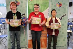 Alexander (left) pictured following the event in Kilkenny on August 6. (Photo by Speedcubing Ireland).