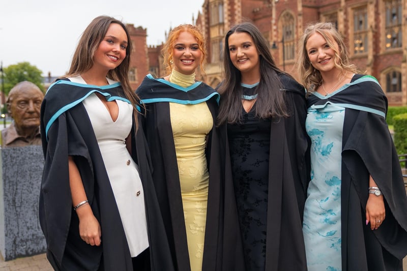 Friends Bethany, Rebecca, Leah and Tiarna all graduate with a degree in Psychology