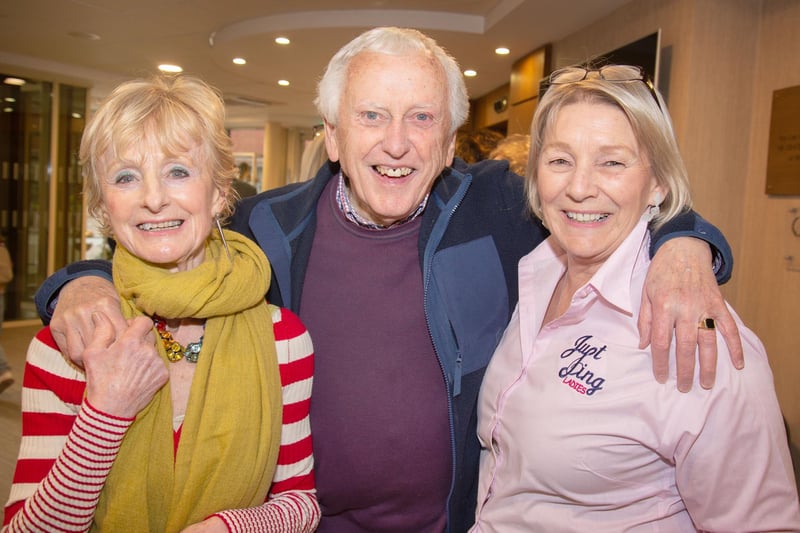Barbara and David Armstrong and choir member, Moira Irwin pictured at Craigavon Civic Centre for the Just Sing Ladies and Children's Choirs concert. PT17-204.