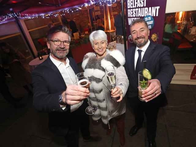 Joris Minne, Pamela Ballantine and Chris McCracken at the official launch of Belfast Restaurant Week.