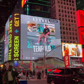 Aaron 'Branko' Brankin sitting high above Times Square in New York launching his new single 'Tenfold'. The Portadown native officially launched his single last week at the Shade 45 studios of Eminem and already it's going viral.