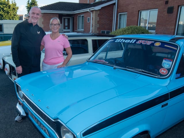 Graham and Catherine Twinem pictured at the Mahon Hall vintage vehicle rally.